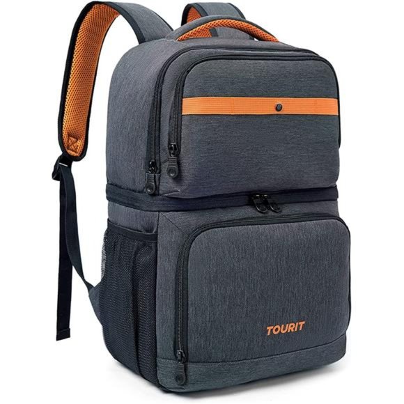Backpack Cooler with Double Decks, Insulated Cooler Bag for Lunch